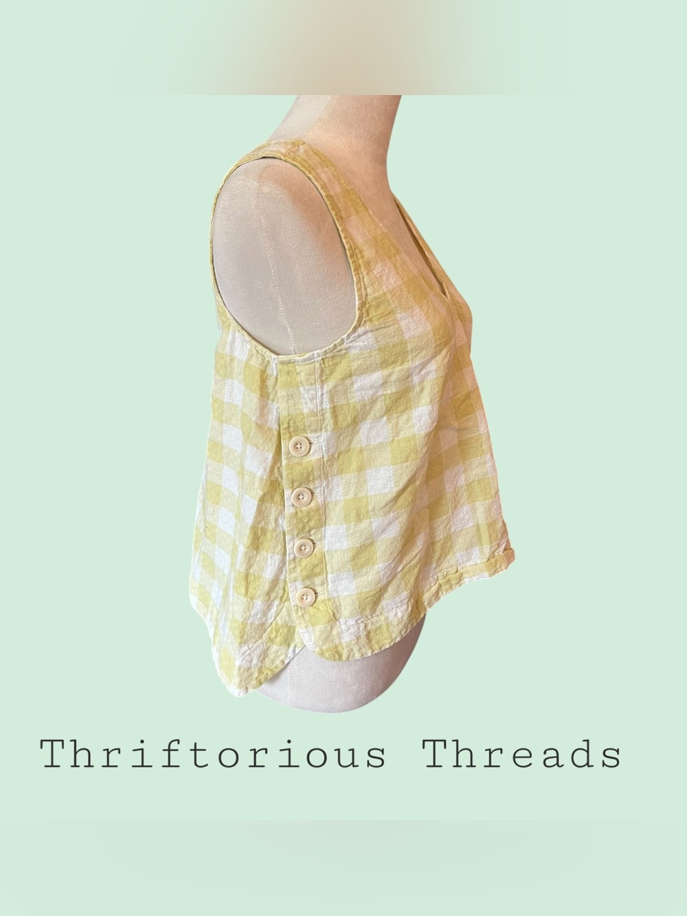 Madewell Side-Button Tank Top in Gingham Check - Picture 6 of 7